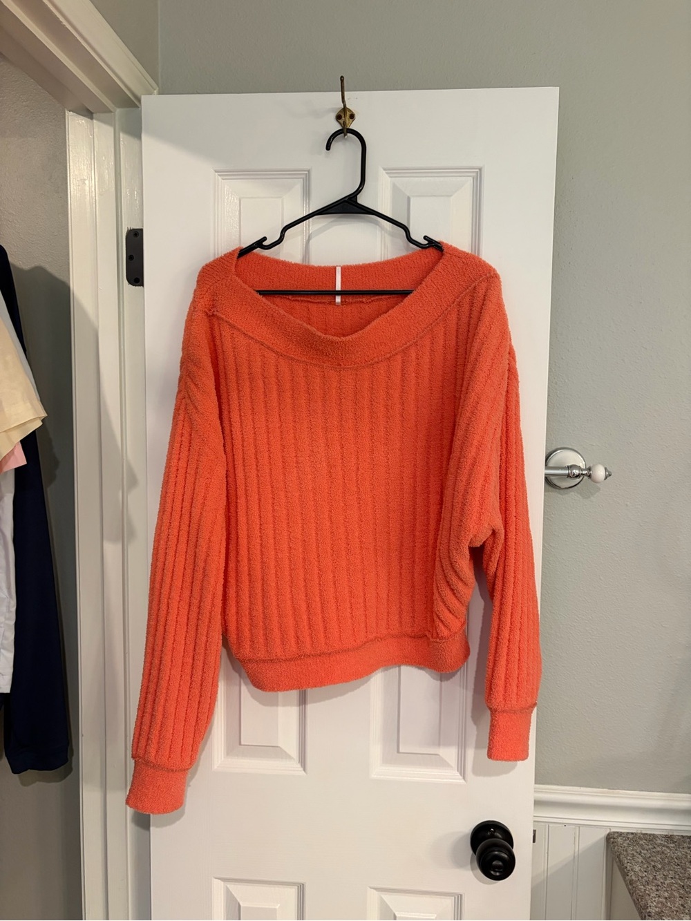 Free People Cabin Fever Chenille Sweater Coral Medium